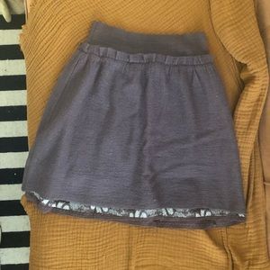 Anthropologie knitted and knotted wool mini skirt